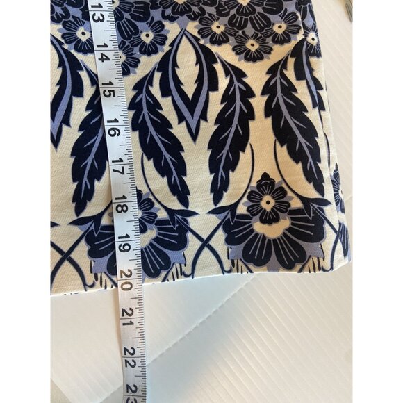 J Crew Skirt Size 6 Blue Floral Pencil Cotton Zip Up Office Preppy Party Casual - Picture 9 of 9